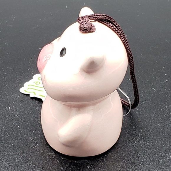 Green Earth Baby Bells Decorative Porcelain Pink Pig Hanging Bell Figurine (#2) - Picture 12 of 12